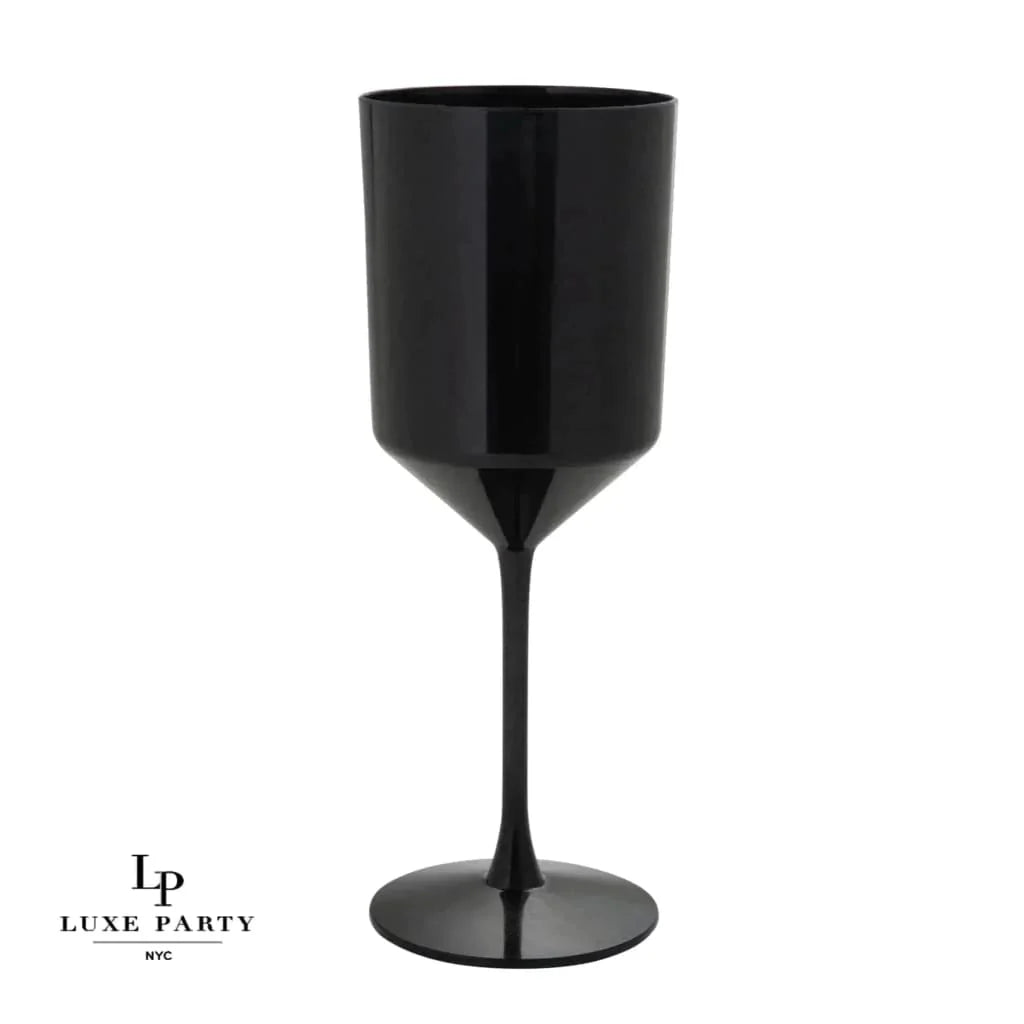 Upscale Black Plastic Wine Glasses