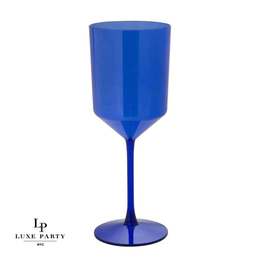 Upscale Blue Plastic Wine Glasses