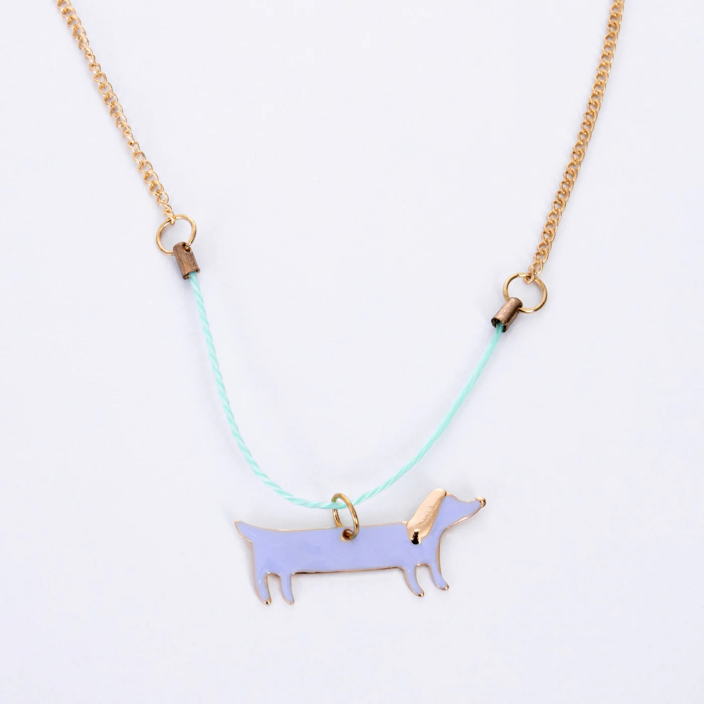 Enamel Sausage Dog Necklace