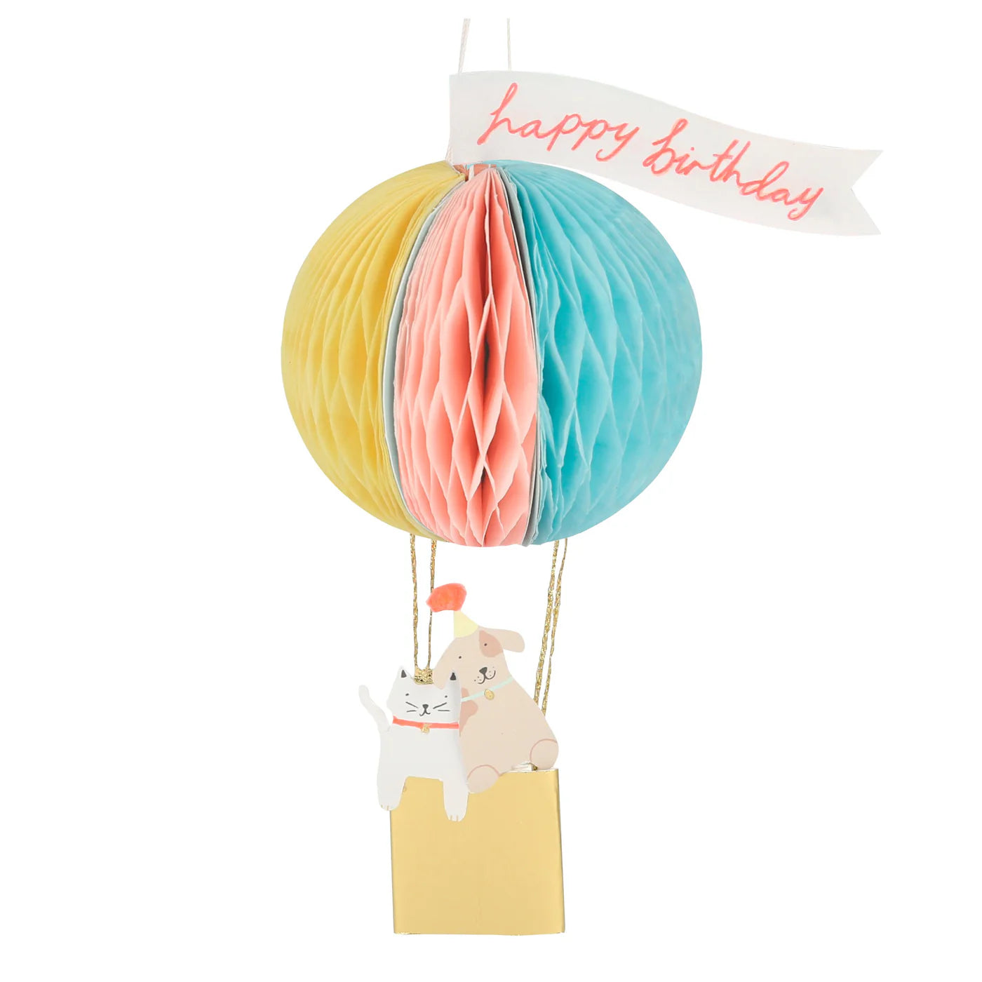 Hot Air Balloon Honeycomb Birthday Card