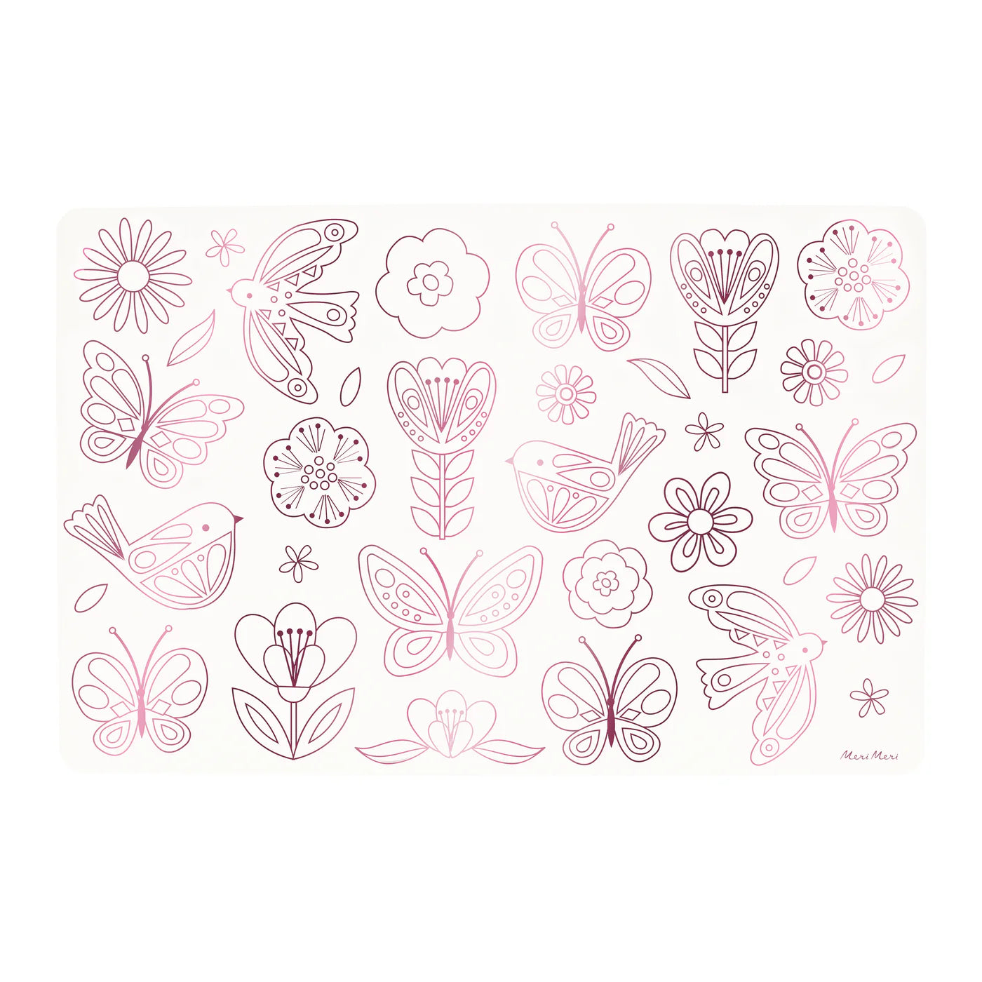 Butterflies & Flowers Coloring Placemats