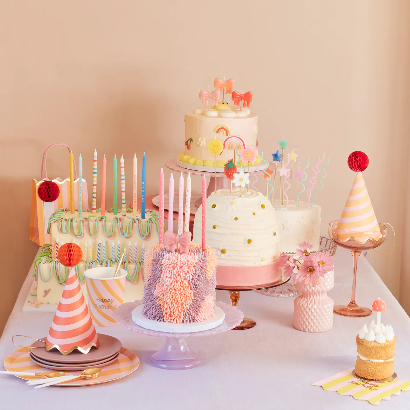 Pink Stars Candles