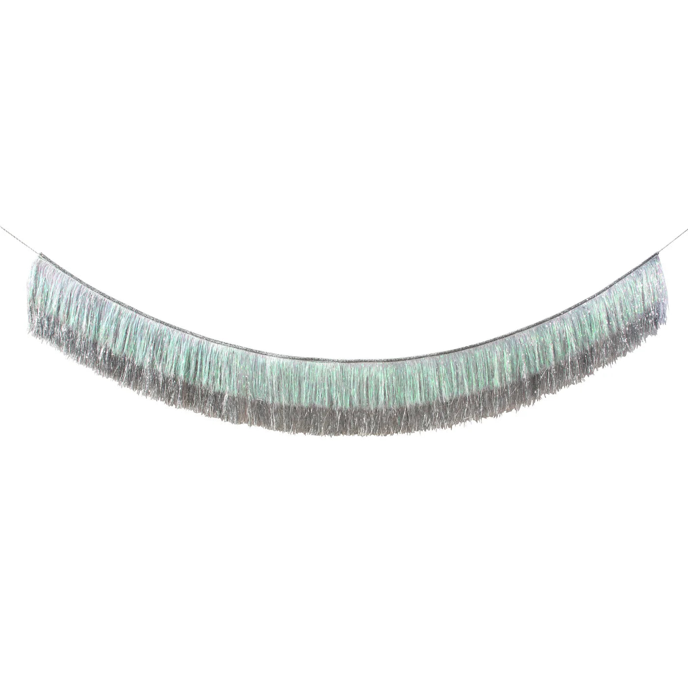 Silver Iridescent Tinsel Fringe Garland