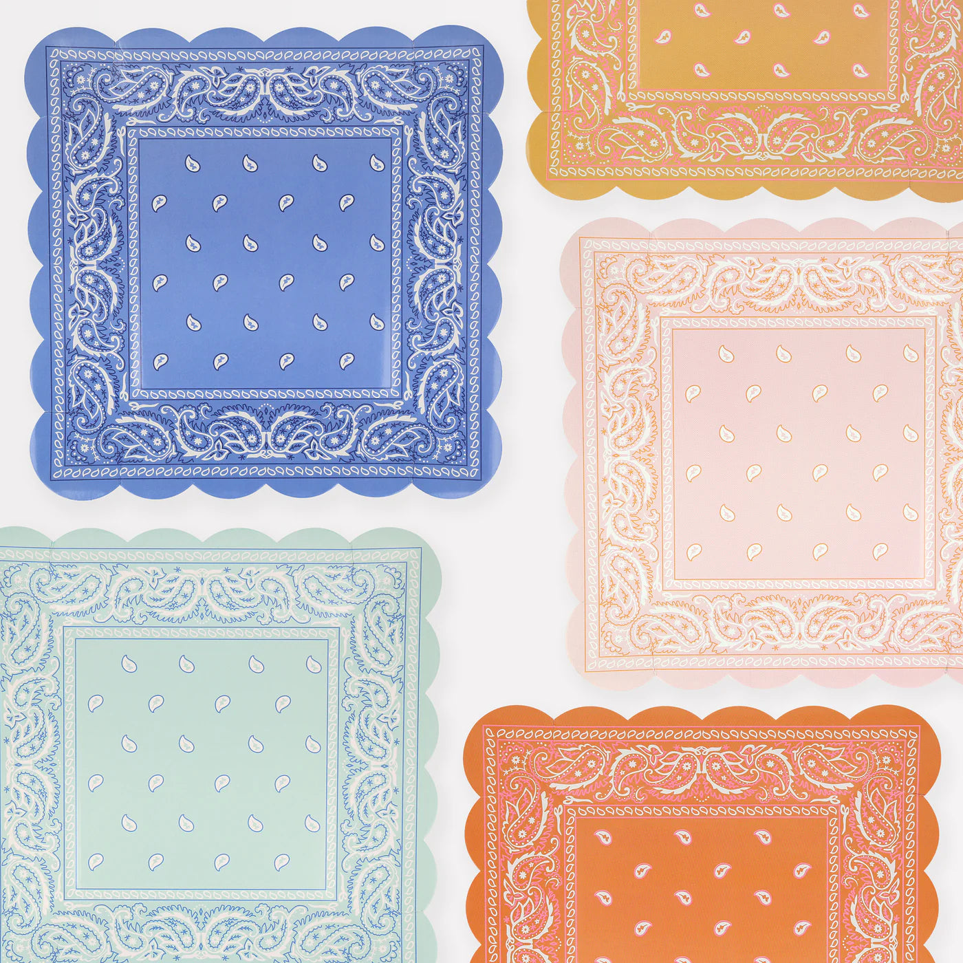 Western Bandana Square Plates