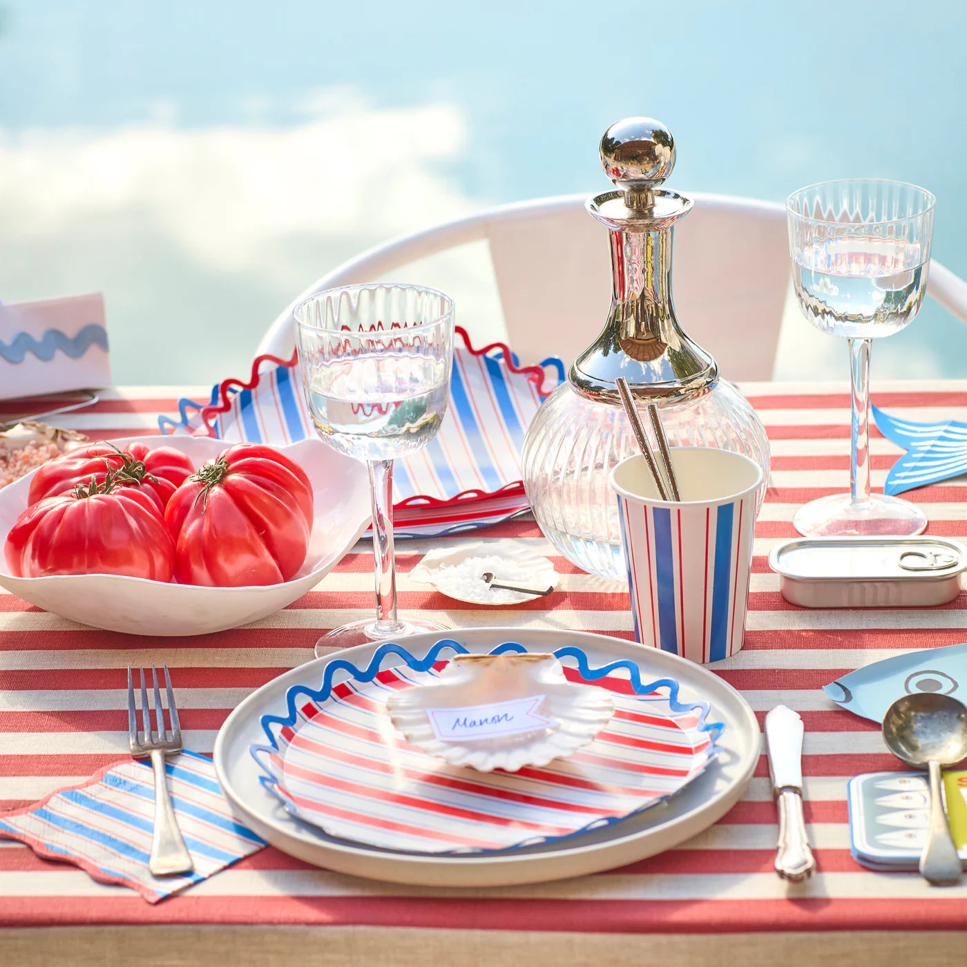 Nautical Striped Side Plates
