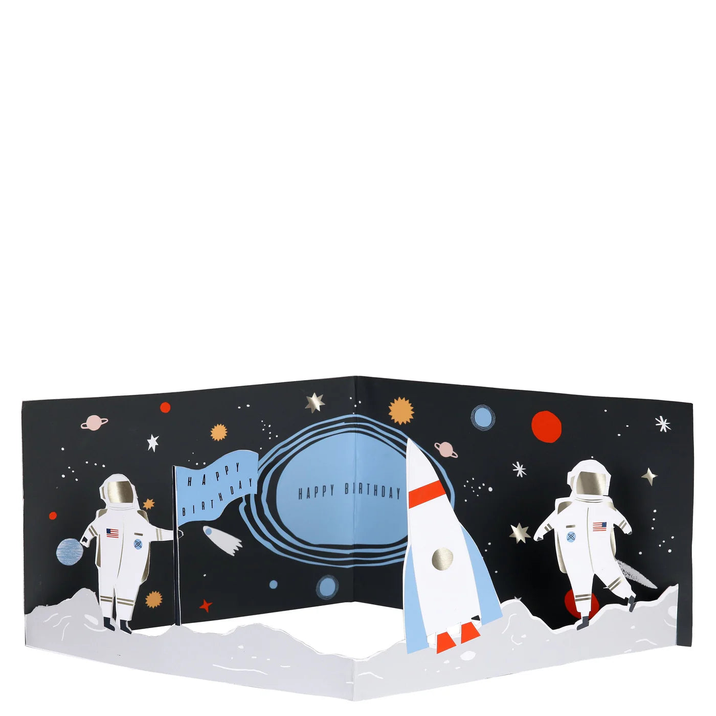 Space Scene 3D Birthday Card