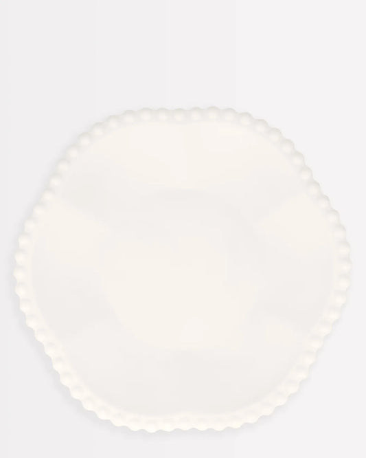 Cream Dot Edged Flower Compostable Dinner Plates