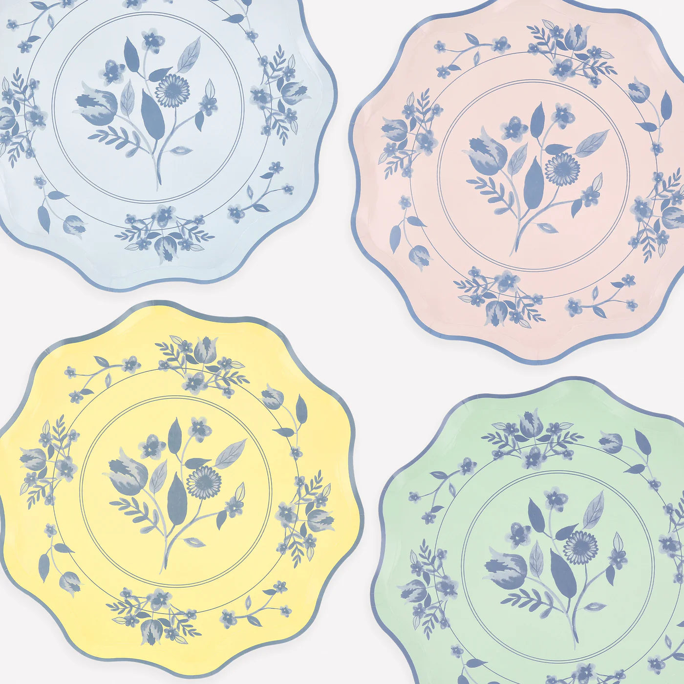 Vintage Botanical Dinner Plates