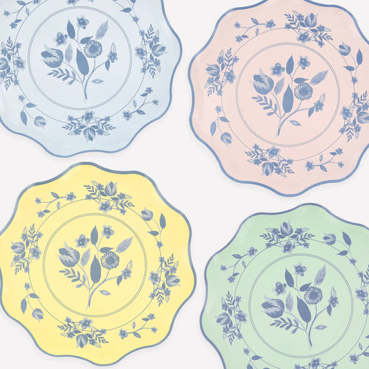 Vintage Botanical Dinner Plates