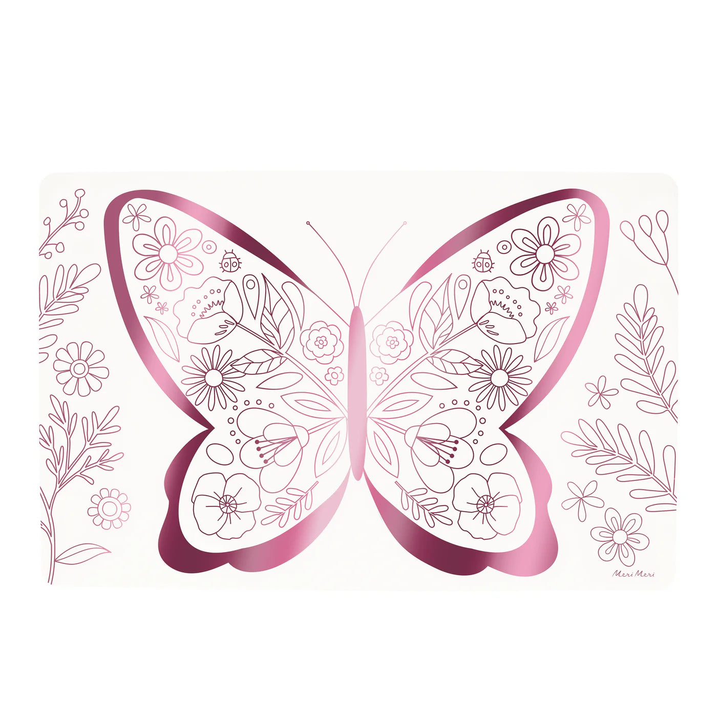 Butterflies & Flowers Coloring Placemats