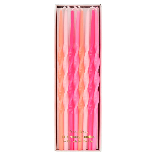 Pink Twisted Long Candles