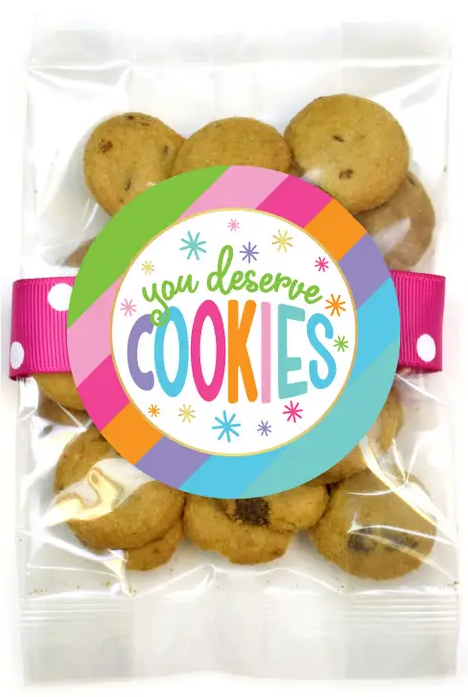 You Deserve Cookies - Bright Stripe Small Bags | Chocolate Chip