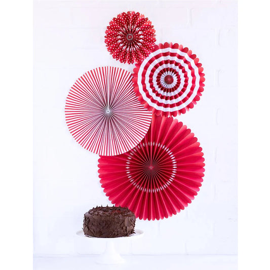 Red Paper Party Fans