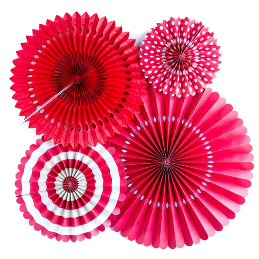 Red & Cream Party Fans