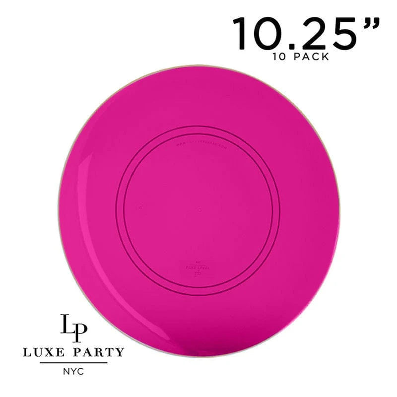 Transparent Dinner Plates | Hot Pink & Gold