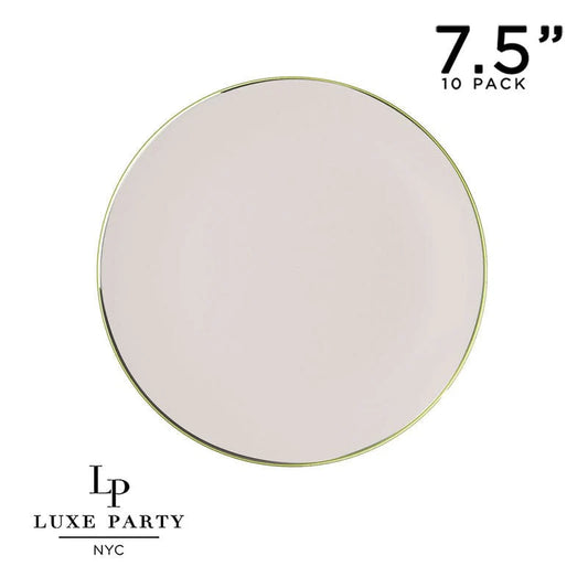 Round Linen & Gold Appetizer Plates