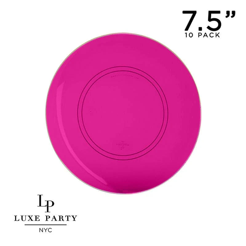 Transparent Appetizer Plates | Hot Pink & Gold