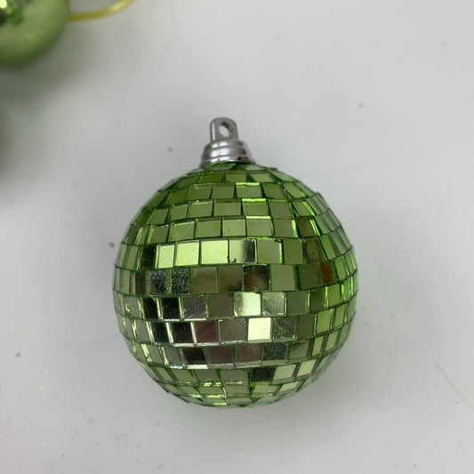 Tiny Disco Ball Ornament | Chartreuse | Set of 8