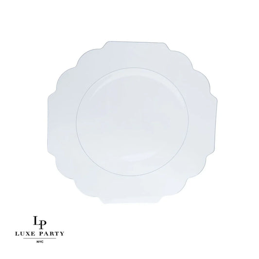 Scalloped Clear & Silver Appetizer Plates