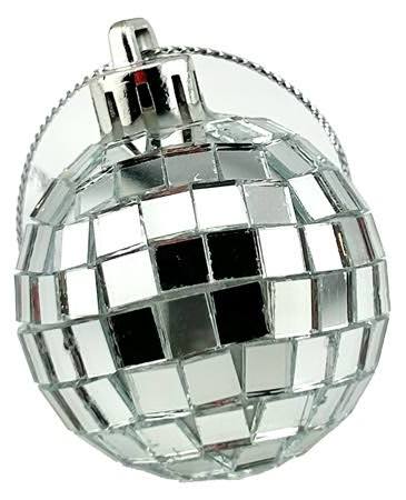 Tiny Disco Ball Ornament | Silver | Set of 8