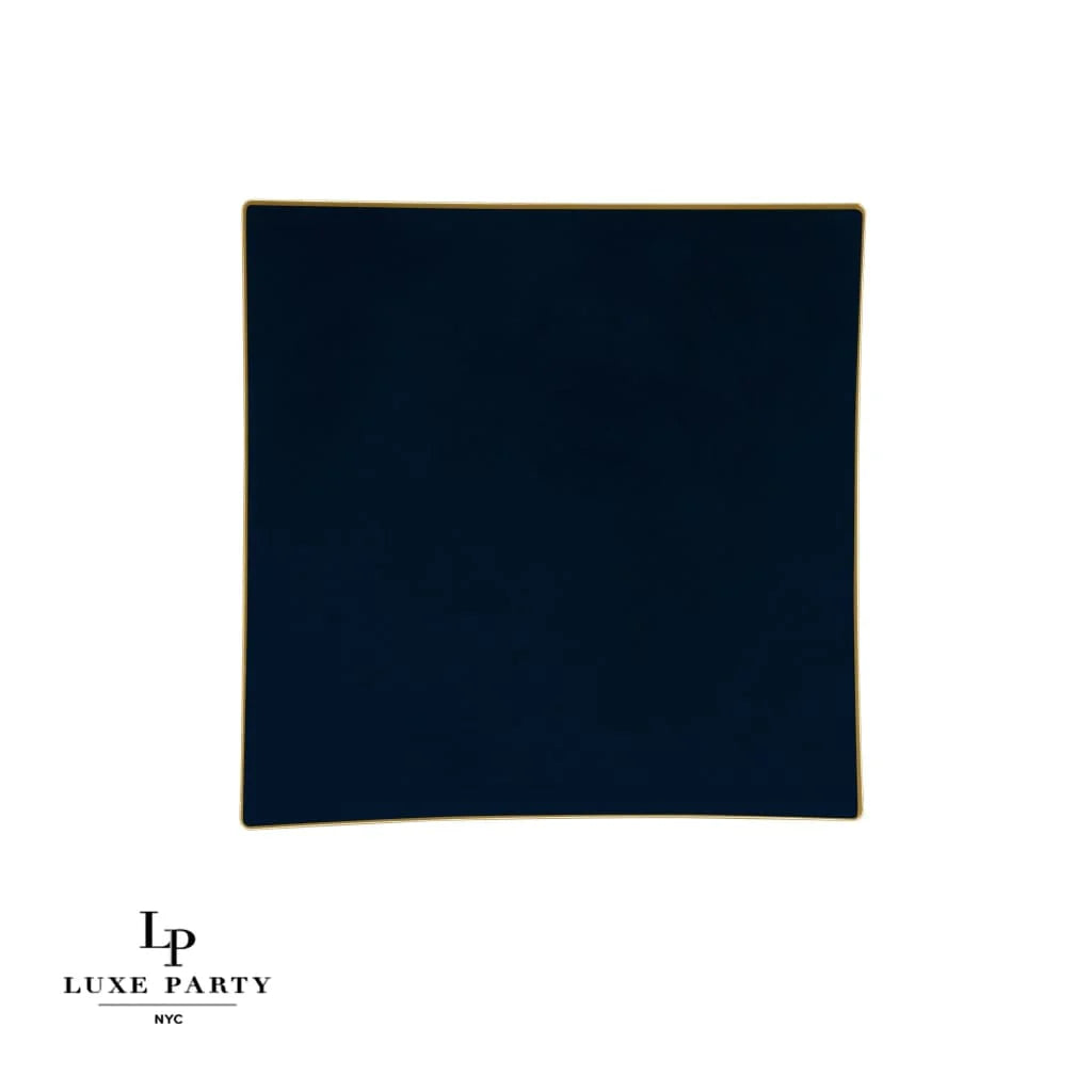 Square Navy & Gold Dinner Plate