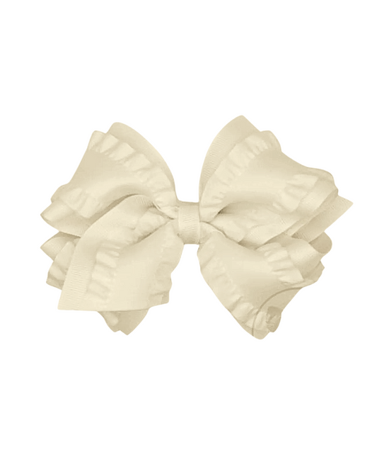 Medium Ruffle Taffeta Grosgrain Overlay Bow