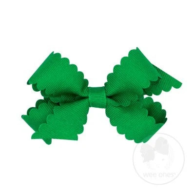 Mini Grosgrain Bow with Scalloped Edge