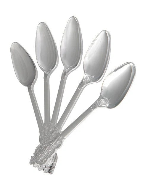 Venetian Design Silver Plastic Spoons