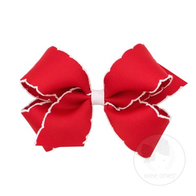 Mini Classic Grosgrain Moonstitch Hair Bow