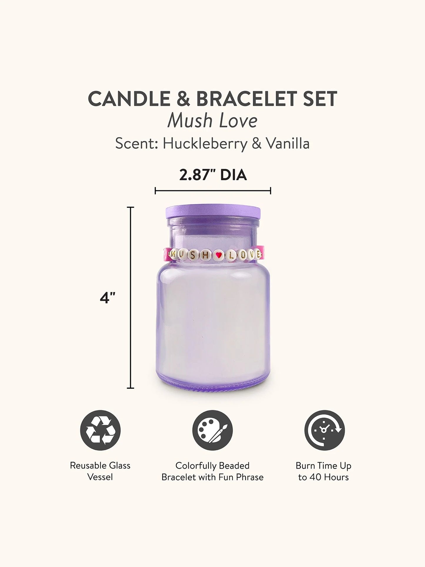 Mush Love Candle & Bracelet Set